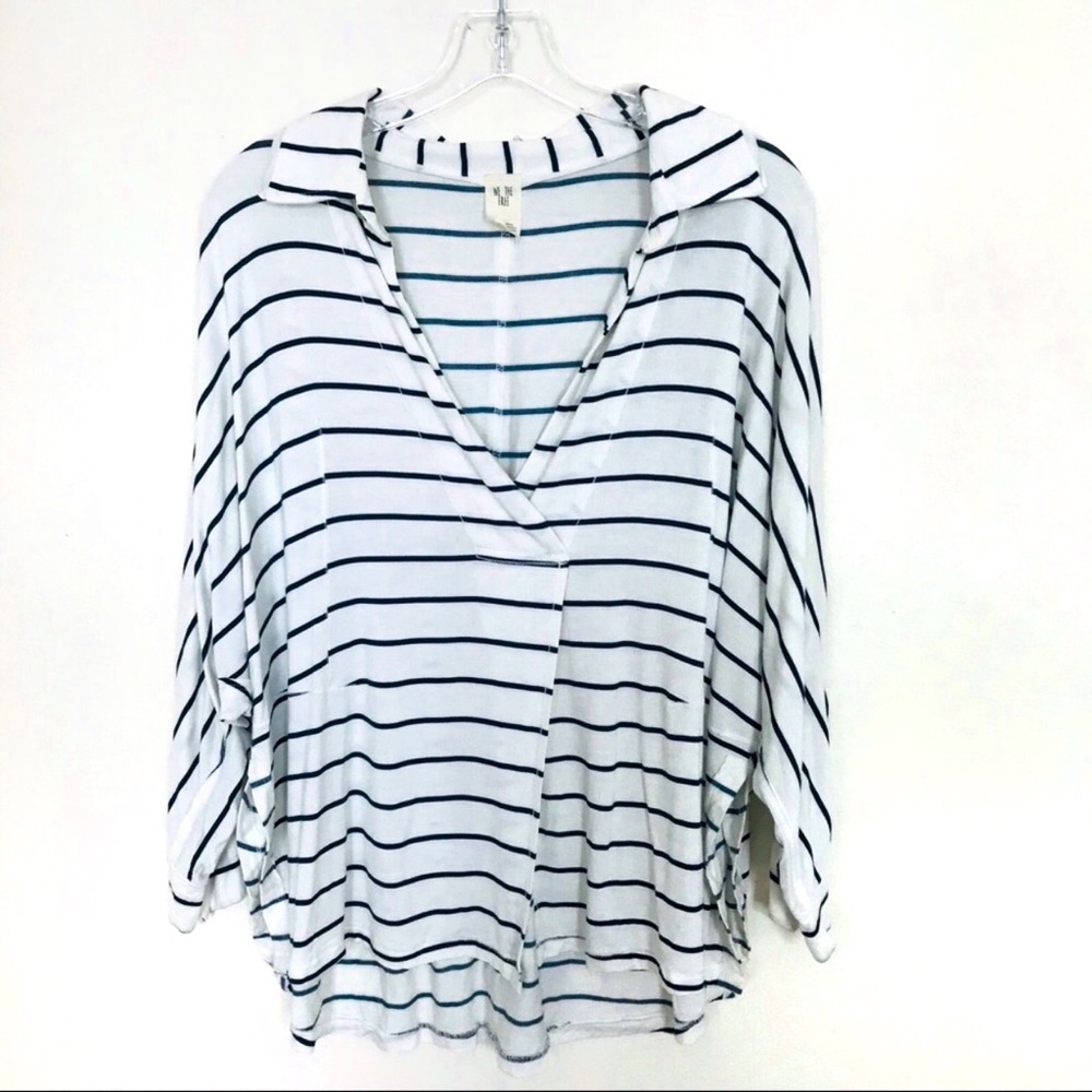 Free People Oversized Flowy Batwing 3/4 Sleeve Top